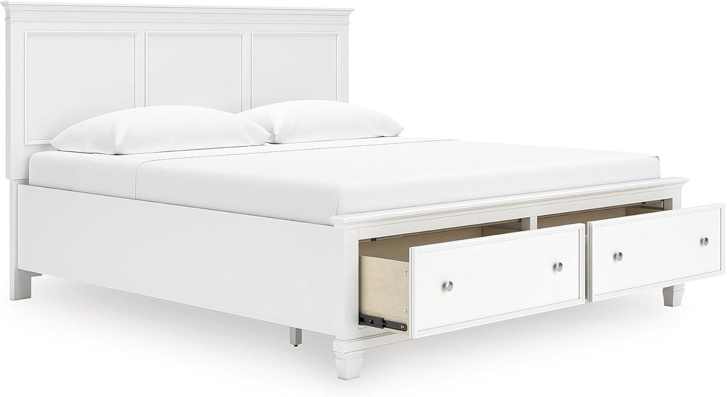 imageSignature Design by Ashley Lanolee Farmhouse Panel Storage Bed Foundation or Box Spring Not Needed King BlackWhite
