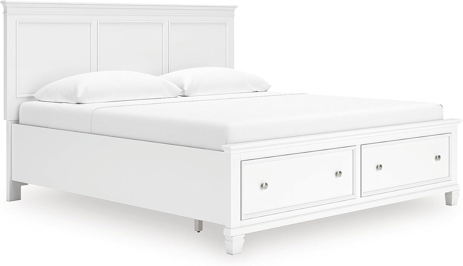 imageSignature Design by Ashley Lanolee Farmhouse Panel Storage Bed Foundation or Box Spring Not Needed King BlackWhite