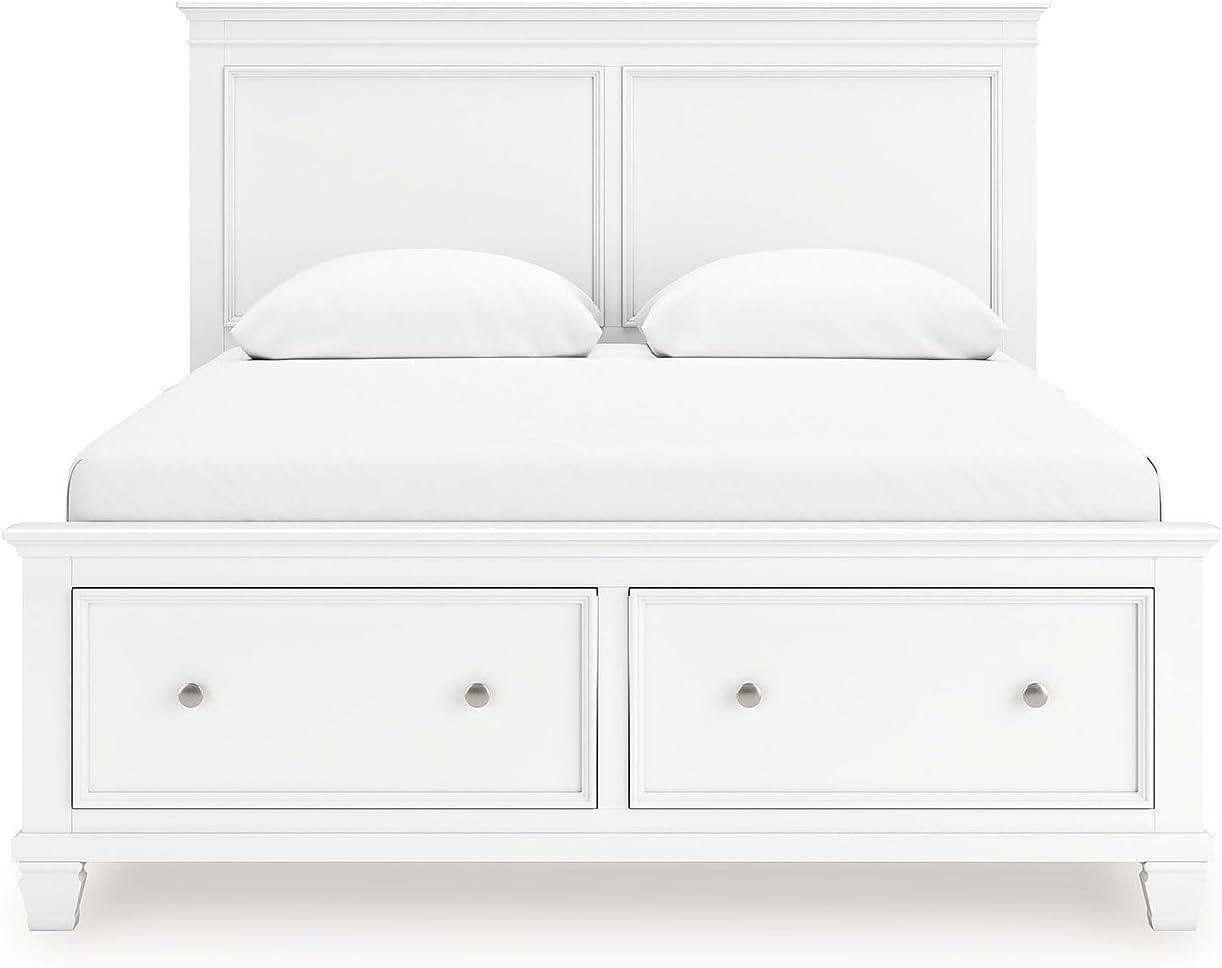 imageSignature Design by Ashley Lanolee Farmhouse Panel Storage Bed Foundation or Box Spring Not Needed King BlackWhite