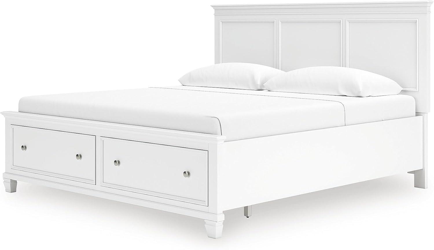 imageSignature Design by Ashley Lanolee Farmhouse Panel Storage Bed Foundation or Box Spring Not Needed King BlackWhite