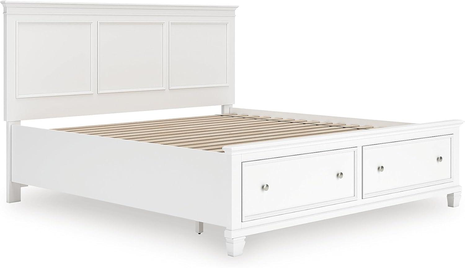 imageSignature Design by Ashley Lanolee Farmhouse Panel Storage Bed Foundation or Box Spring Not Needed King BlackWhite