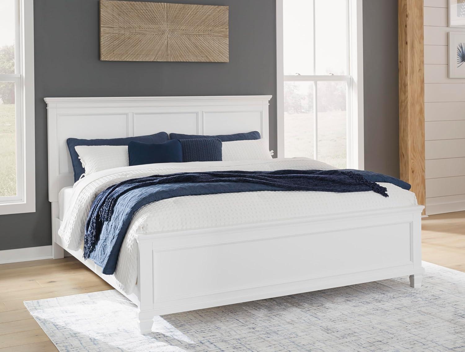 imageSignature Design by Ashley Lanolee Farmhouse Panel Storage Bed Foundation or Box Spring Not Needed King BlackWhite