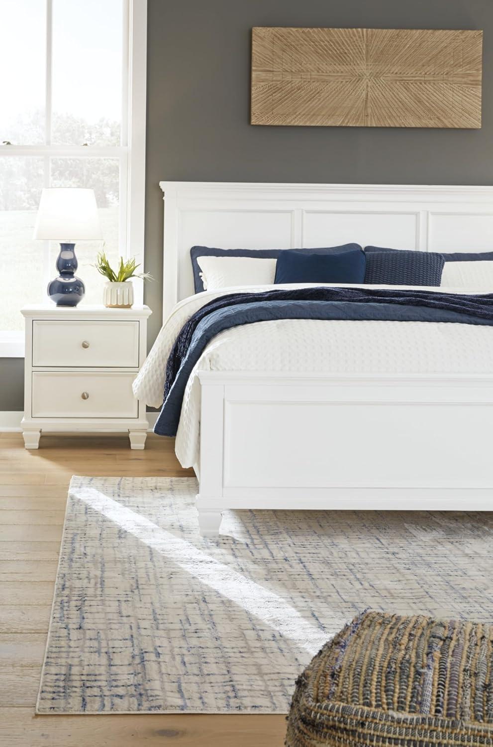 imageSignature Design by Ashley Lanolee Farmhouse Panel Storage Bed Foundation or Box Spring Not Needed King BlackWhite