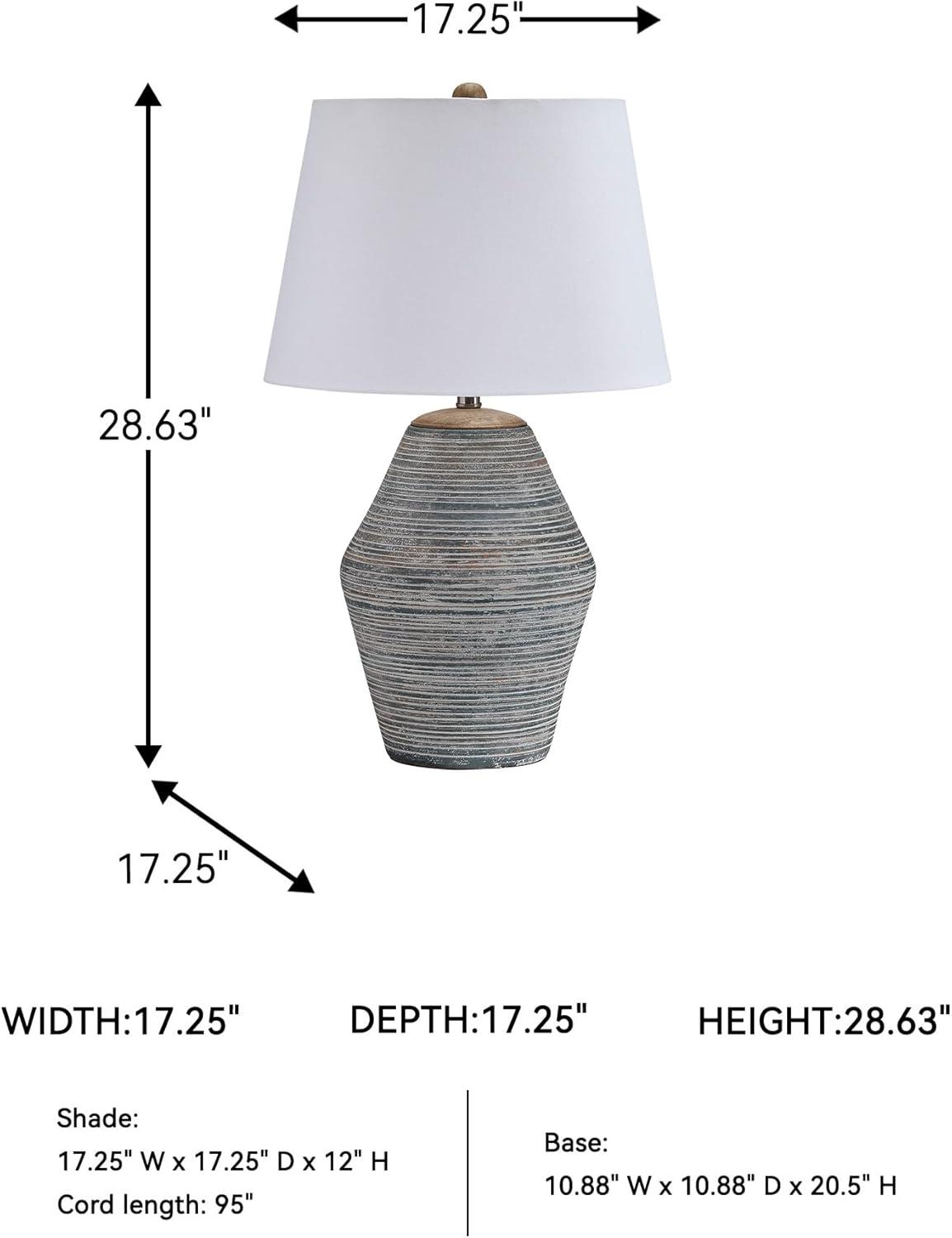 imageSignature Design by Ashley Lawrock Farmhouse Table Lamp with 3Way Switch and Empire Shade Blue