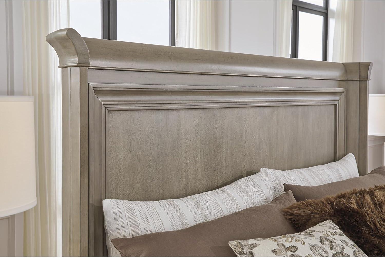 imageSignature Design by Ashley Lexorne Traditional King Sleigh Bed Foundation or Box Spring Needed Light GrayKing Sleigh Bed