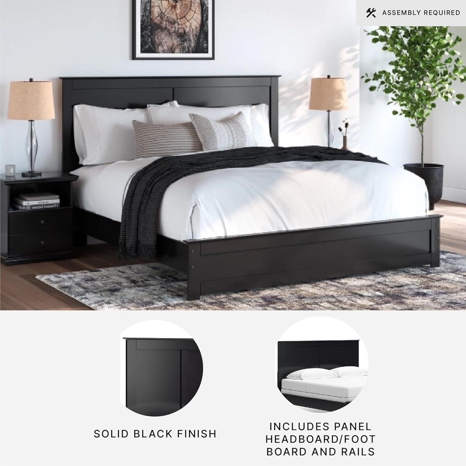imageSignature Design by Ashley Maribel Transitional Queen Panel Bed Foundation or Box Spring Needed BlackBlack