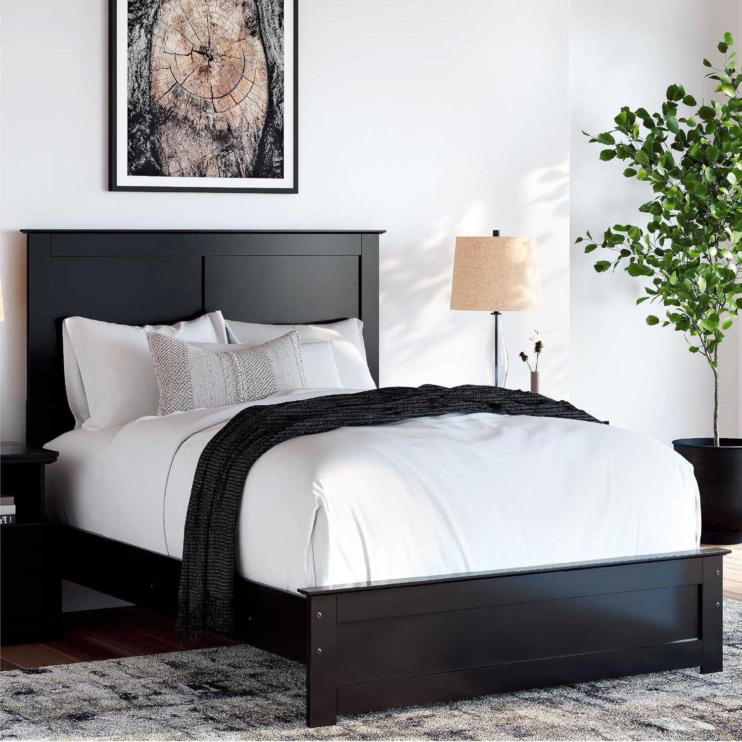 imageSignature Design by Ashley Maribel Transitional Queen Panel Bed Foundation or Box Spring Needed BlackBlack