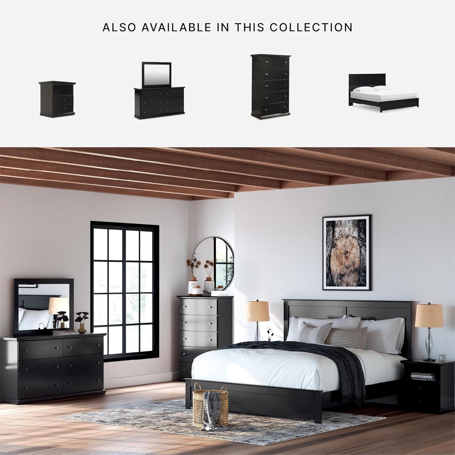 imageSignature Design by Ashley Maribel Transitional Queen Panel Bed Foundation or Box Spring Needed BlackBlack