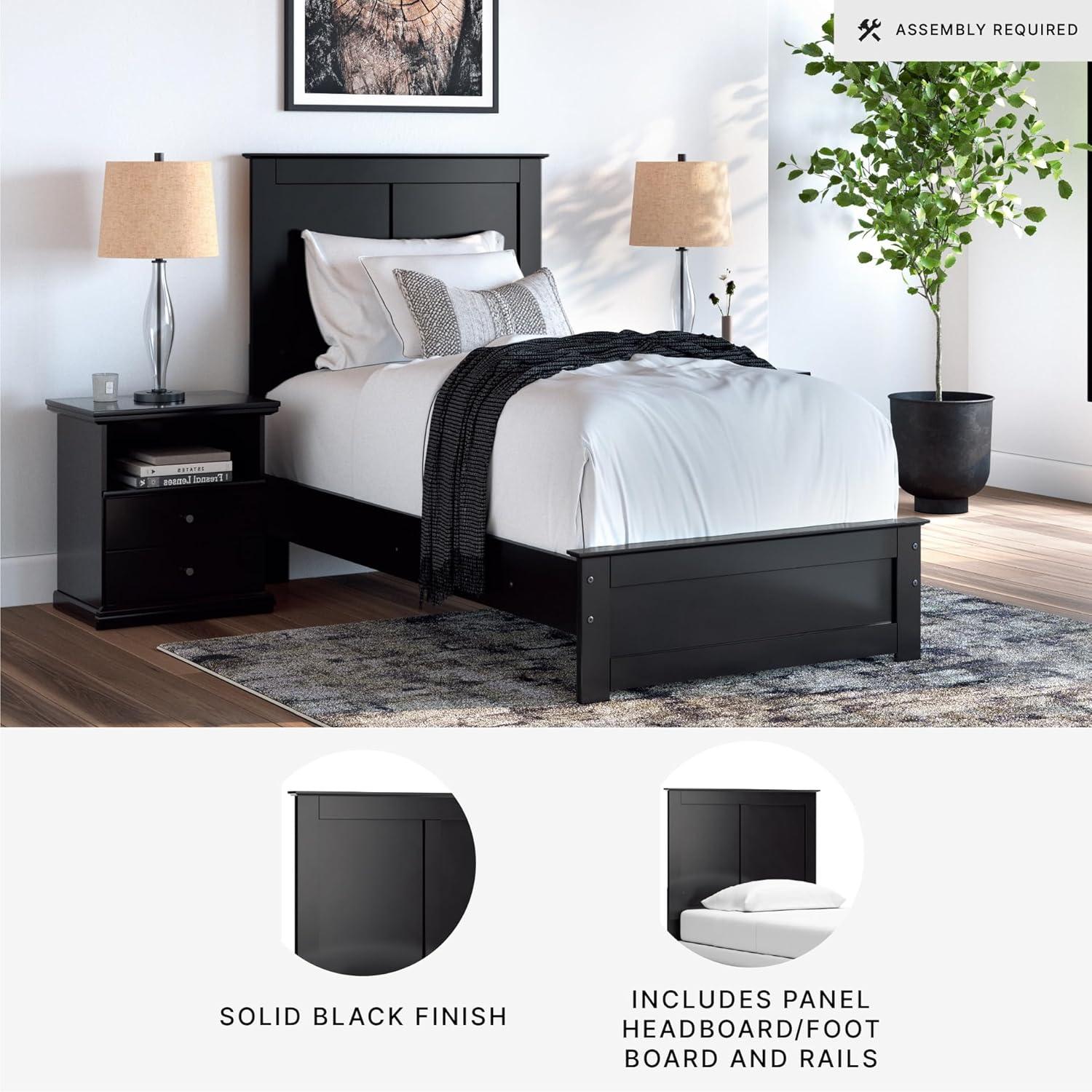 imageSignature Design by Ashley Maribel Transitional Queen Panel Bed Foundation or Box Spring Needed BlackBlack