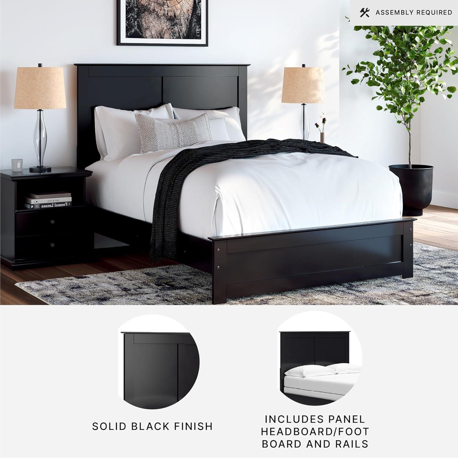 imageSignature Design by Ashley Maribel Transitional Queen Panel Bed Foundation or Box Spring Needed BlackBlack