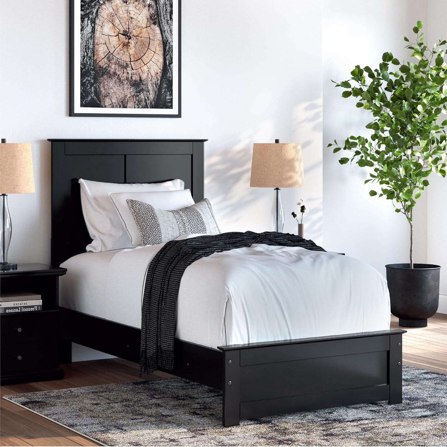 imageSignature Design by Ashley Maribel Transitional Queen Panel Bed Foundation or Box Spring Needed BlackBlack