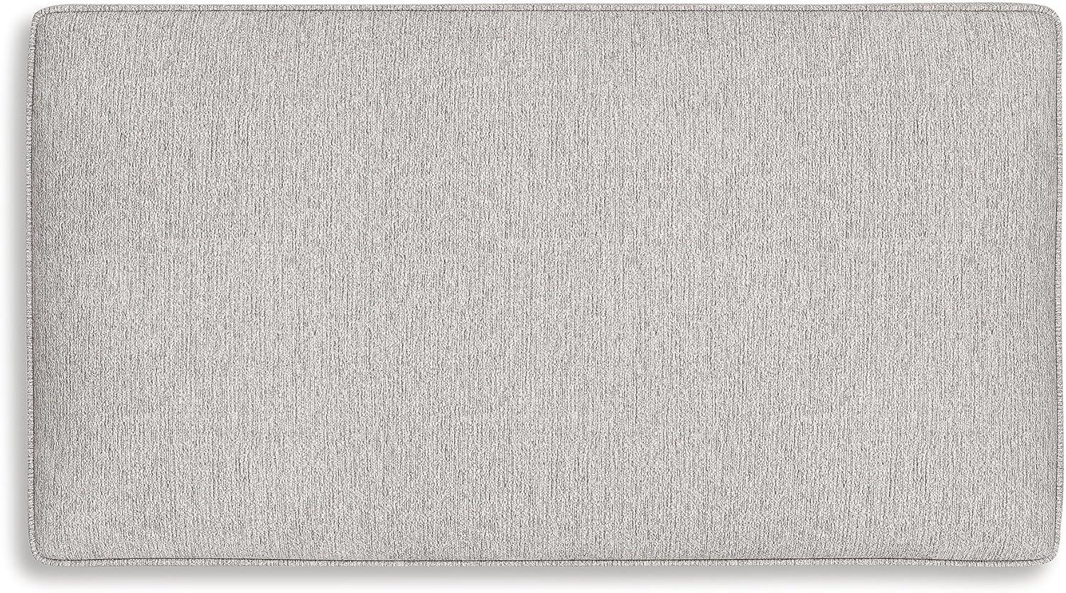 imageSignature Design by Ashley Meadowview Farmhouse Upholstered Ottoman with Turned Legs Light Gray