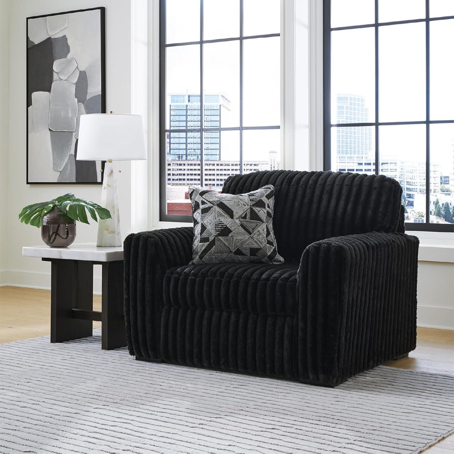 imageSignature Design by Ashley MidnightMadness Contemporary Symmetrical 2Piece Sectional with Reversible Seat Cushion Dark BrownBlack