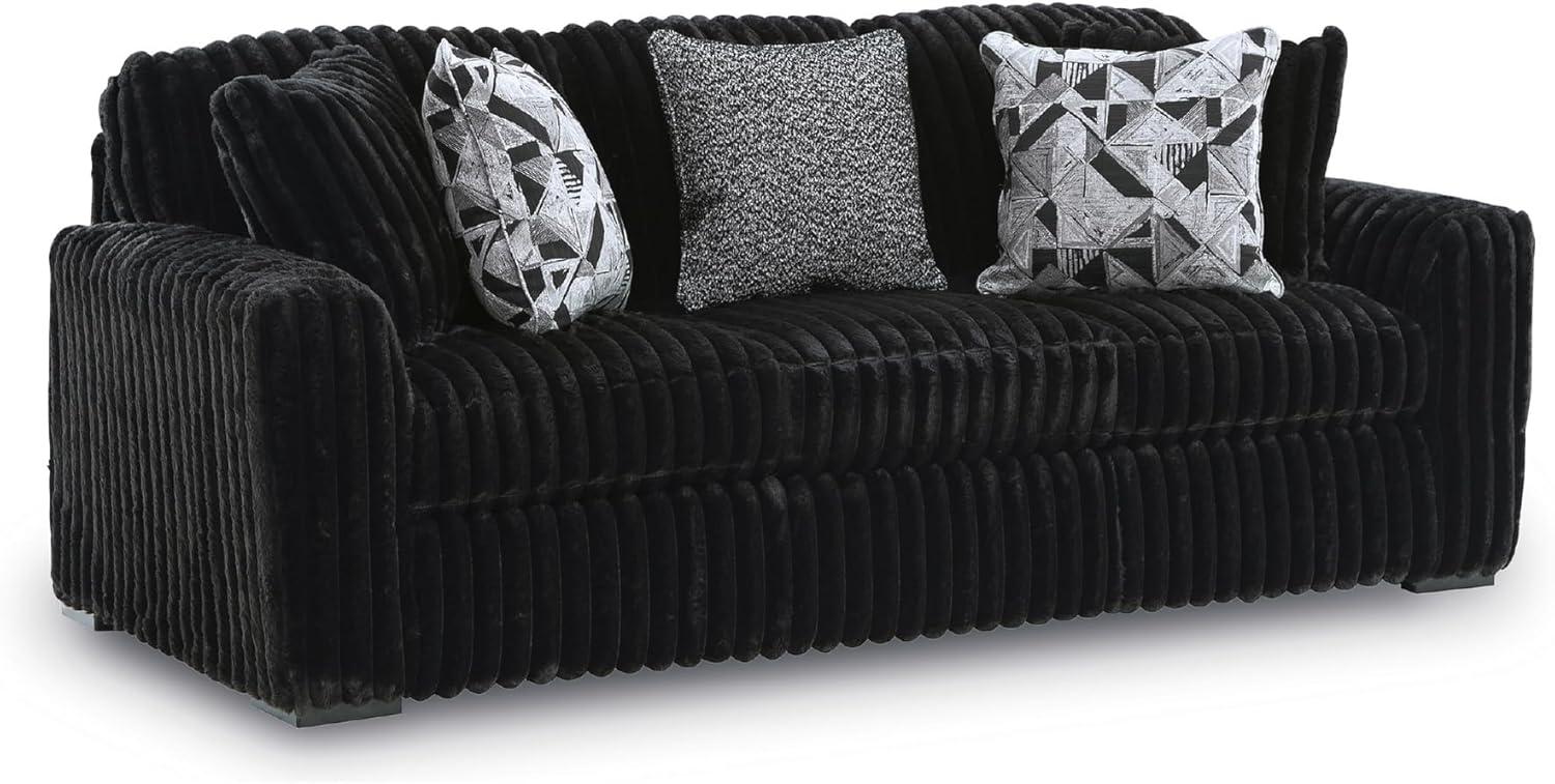 imageSignature Design by Ashley MidnightMadness Contemporary Symmetrical 2Piece Sectional with Reversible Seat Cushion Dark BrownBlack