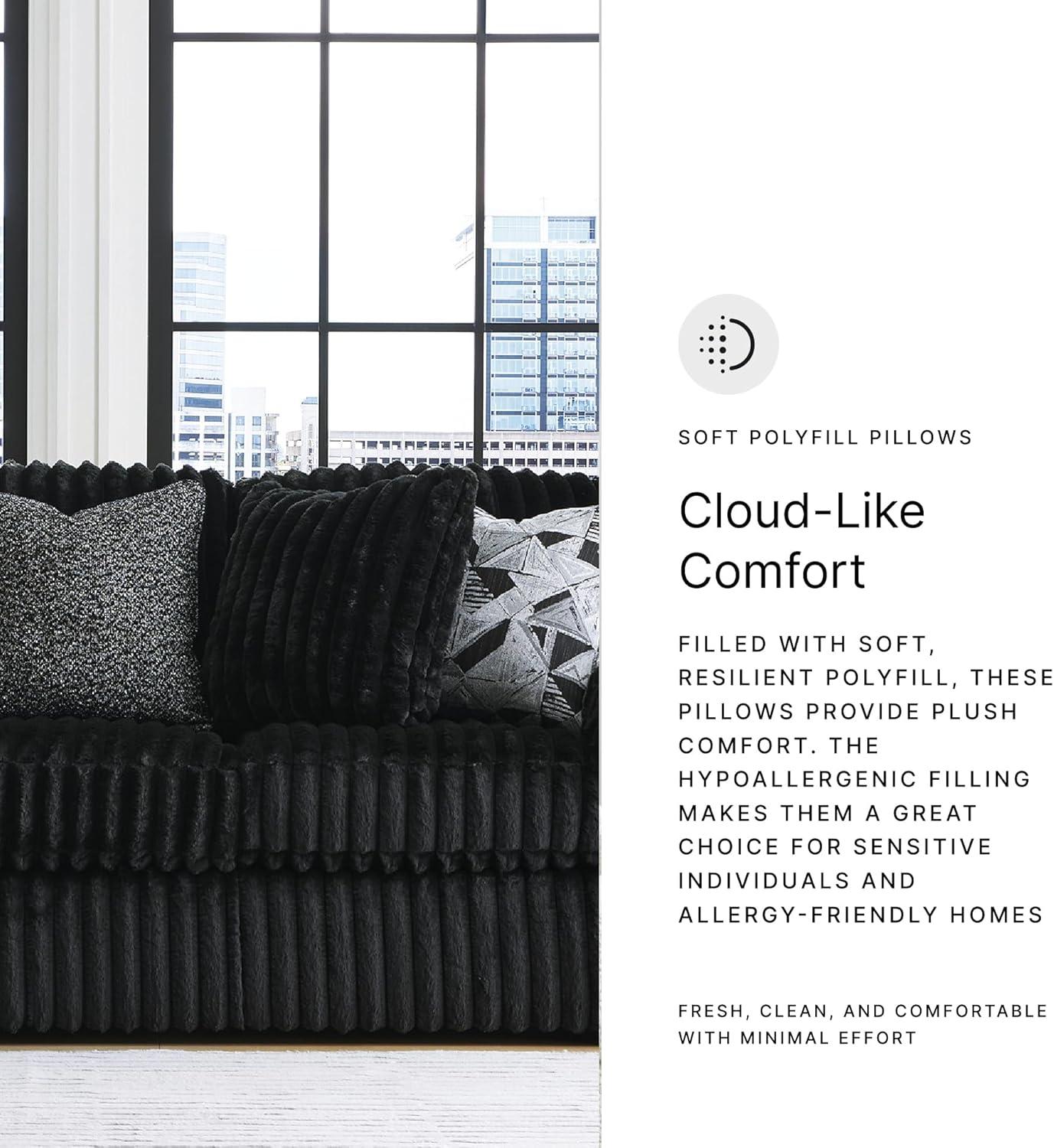 imageSignature Design by Ashley MidnightMadness Contemporary Symmetrical 2Piece Sectional with Reversible Seat Cushion Dark BrownBlack