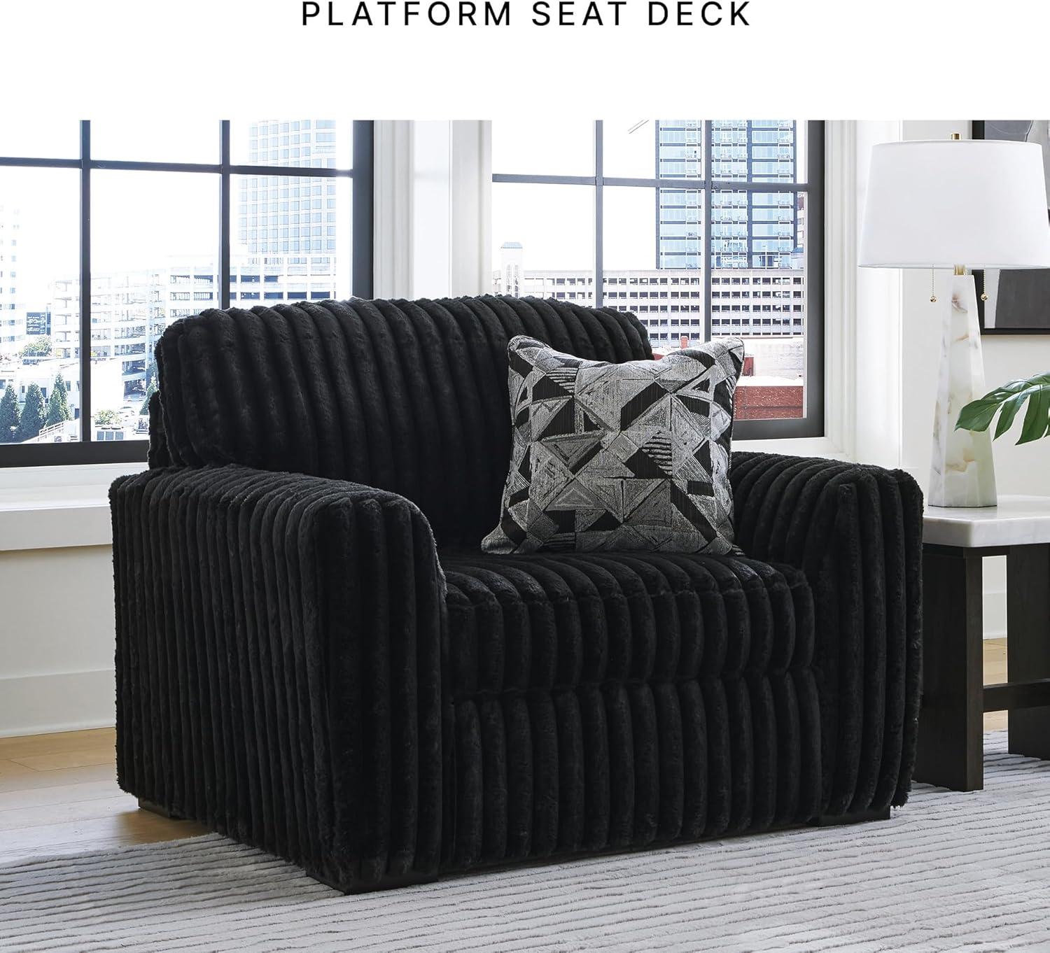 imageSignature Design by Ashley MidnightMadness Contemporary Symmetrical 2Piece Sectional with Reversible Seat Cushion Dark BrownBlack