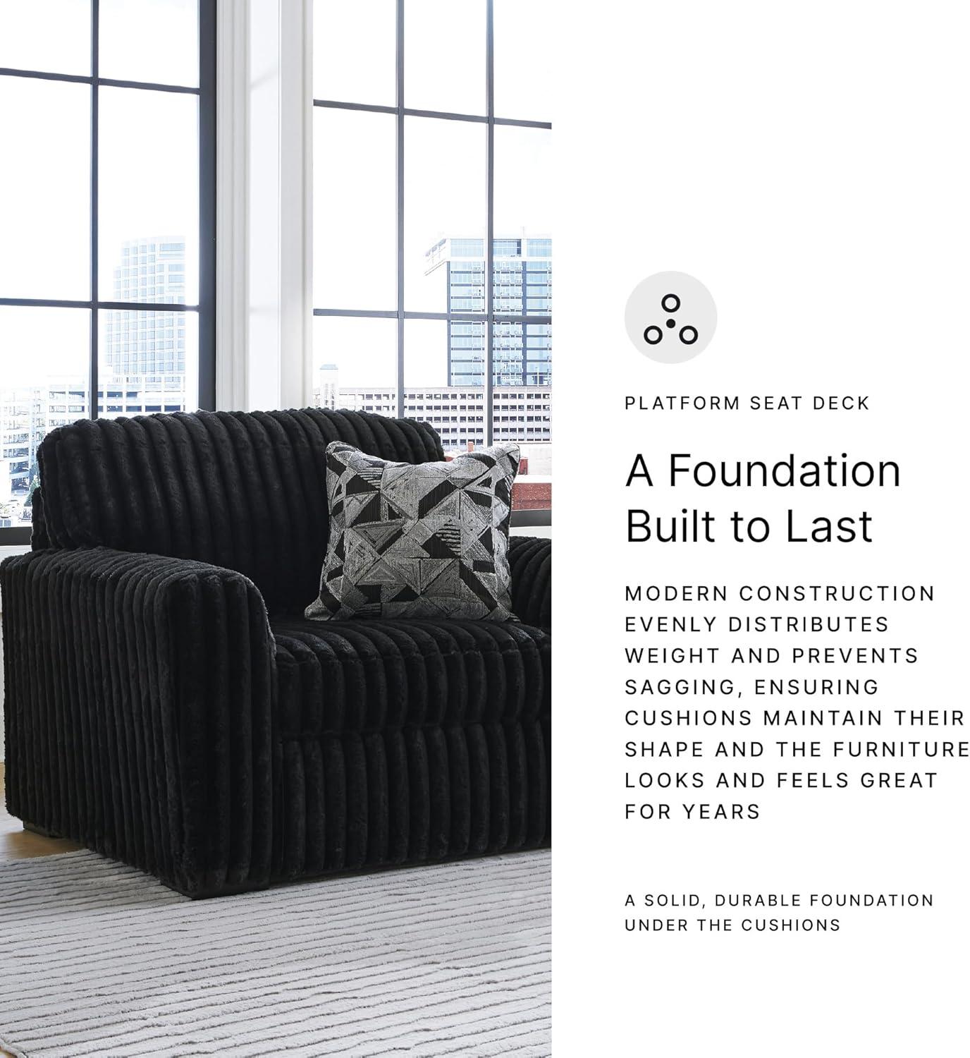 imageSignature Design by Ashley MidnightMadness Contemporary Symmetrical 2Piece Sectional with Reversible Seat Cushion Dark BrownBlack