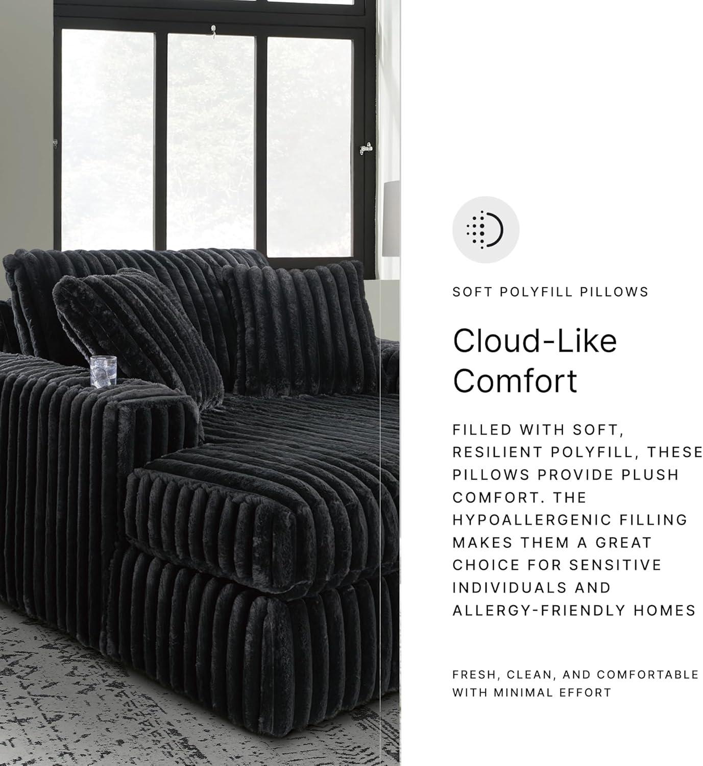 imageSignature Design by Ashley MidnightMadness Contemporary Symmetrical 2Piece Sectional with Reversible Seat Cushion Dark BrownBlack