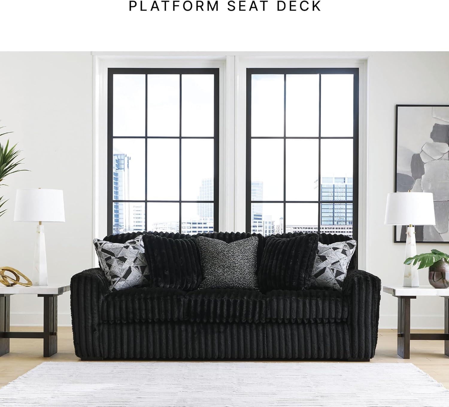 imageSignature Design by Ashley MidnightMadness Contemporary Symmetrical 2Piece Sectional with Reversible Seat Cushion Dark BrownBlack