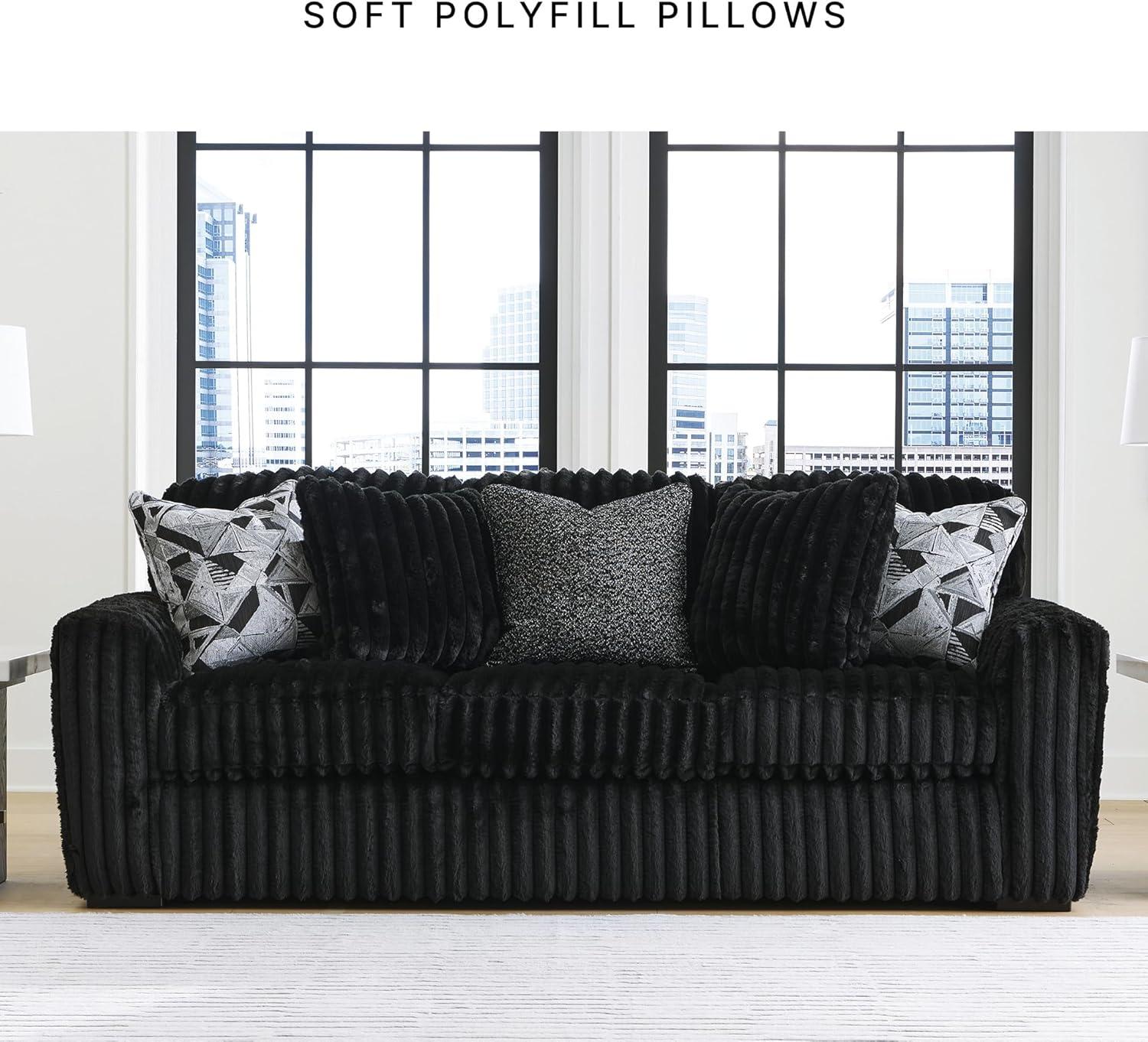 imageSignature Design by Ashley MidnightMadness Contemporary Symmetrical 2Piece Sectional with Reversible Seat Cushion Dark BrownBlack