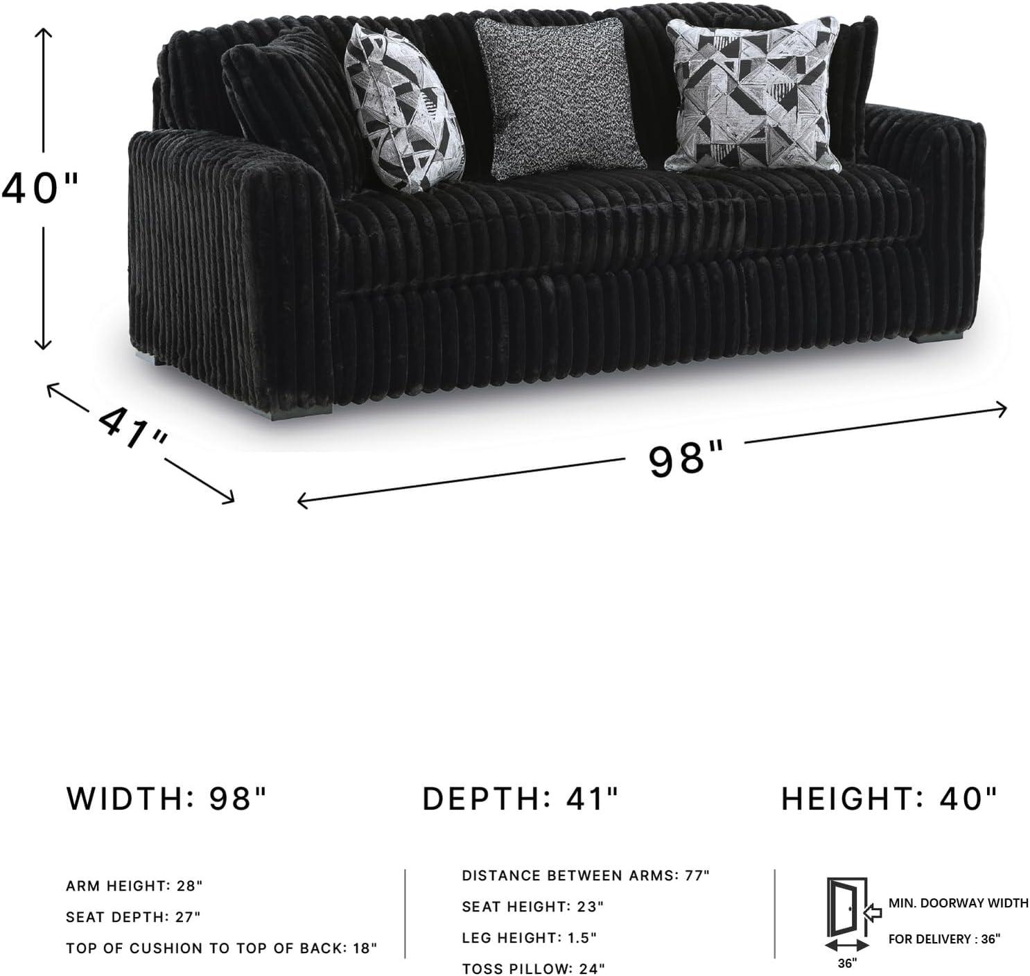 imageSignature Design by Ashley MidnightMadness Contemporary Symmetrical 2Piece Sectional with Reversible Seat Cushion Dark BrownBlack