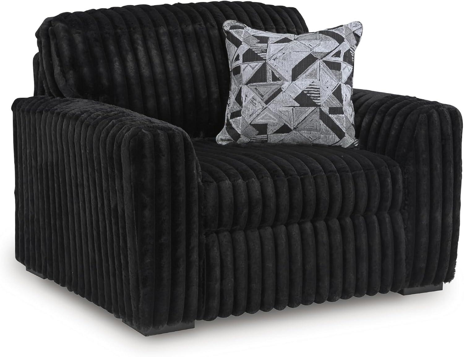 imageSignature Design by Ashley MidnightMadness Contemporary Symmetrical 2Piece Sectional with Reversible Seat Cushion Dark BrownBlack