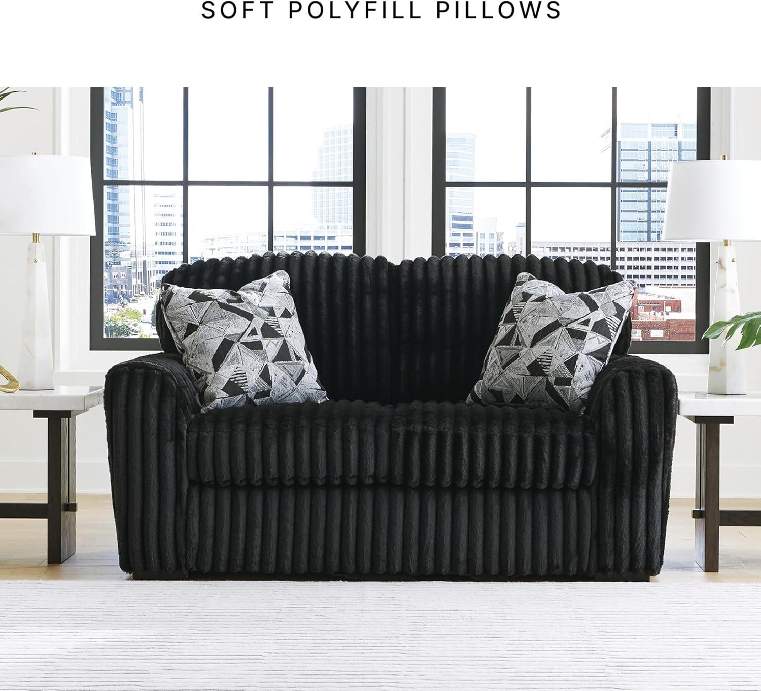 imageSignature Design by Ashley MidnightMadness Contemporary Symmetrical 2Piece Sectional with Reversible Seat Cushion Dark BrownBlack