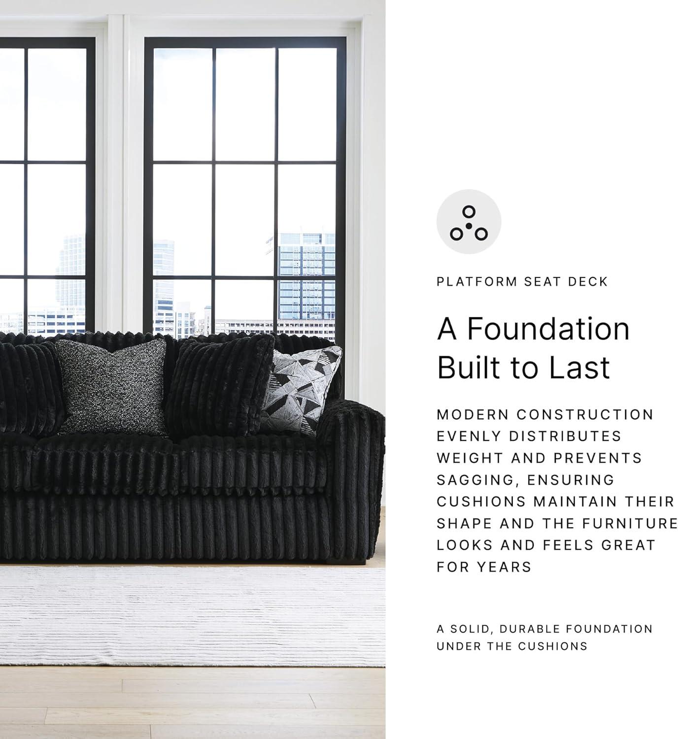 imageSignature Design by Ashley MidnightMadness Contemporary Symmetrical 2Piece Sectional with Reversible Seat Cushion Dark BrownBlack