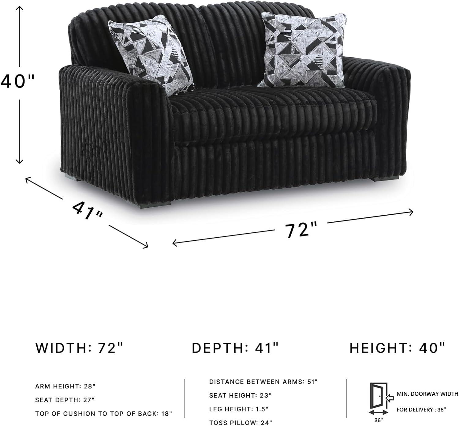 imageSignature Design by Ashley MidnightMadness Contemporary Symmetrical 2Piece Sectional with Reversible Seat Cushion Dark BrownBlack