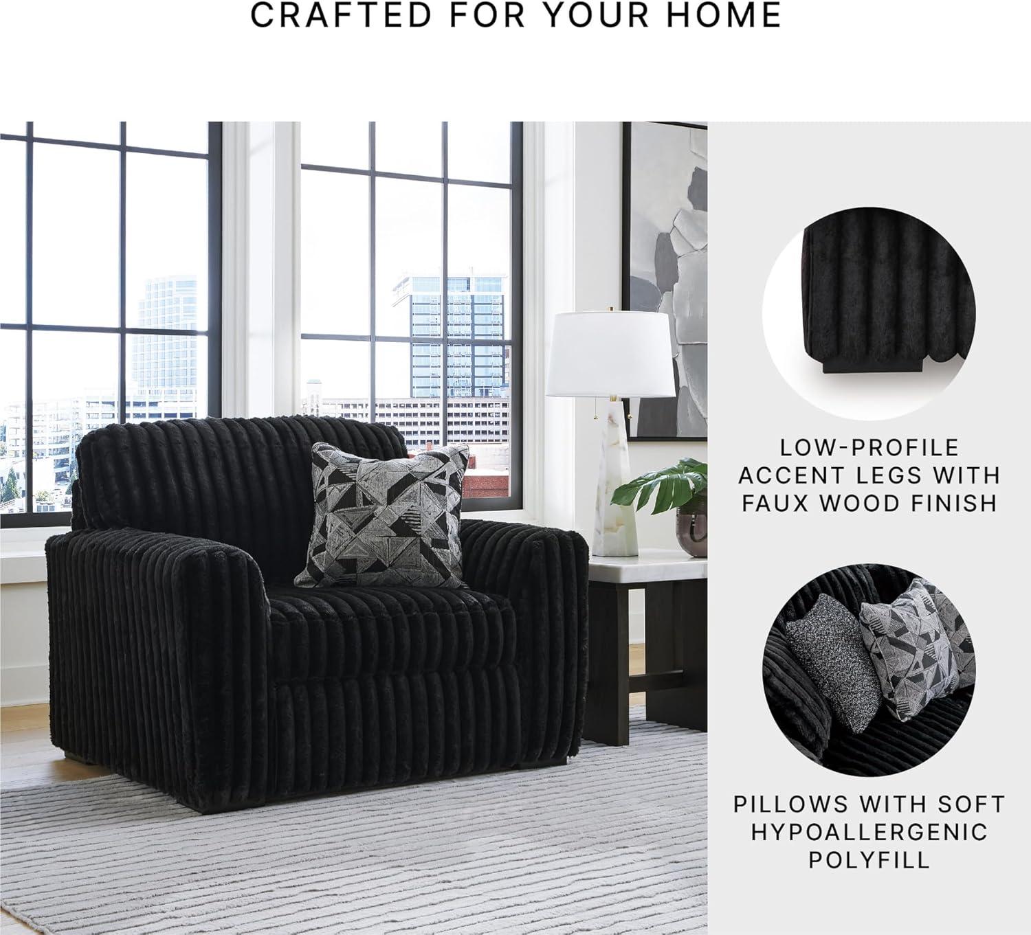 imageSignature Design by Ashley MidnightMadness Contemporary Symmetrical 2Piece Sectional with Reversible Seat Cushion Dark BrownBlack