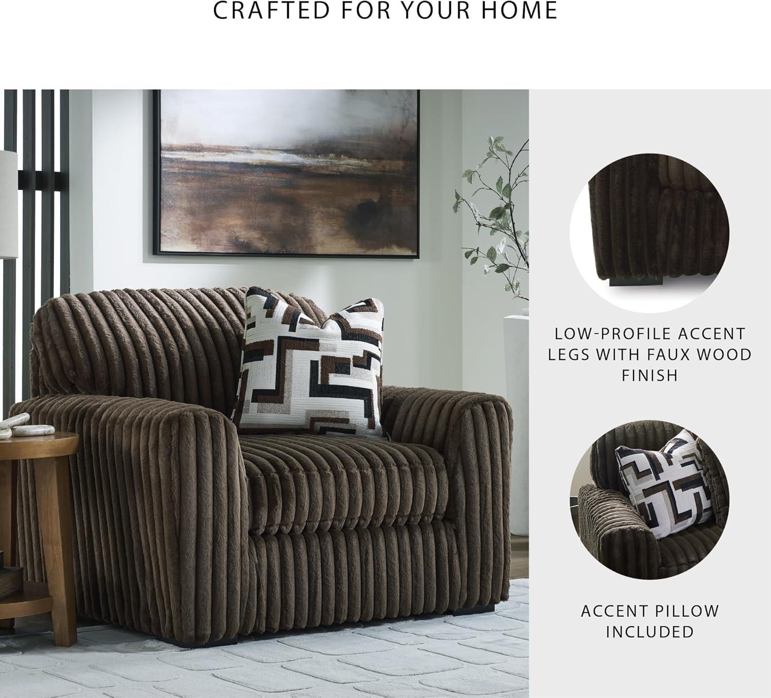 imageSignature Design by Ashley MidnightMadness Contemporary Symmetrical 2Piece Sectional with Reversible Seat Cushion Dark BrownBrown