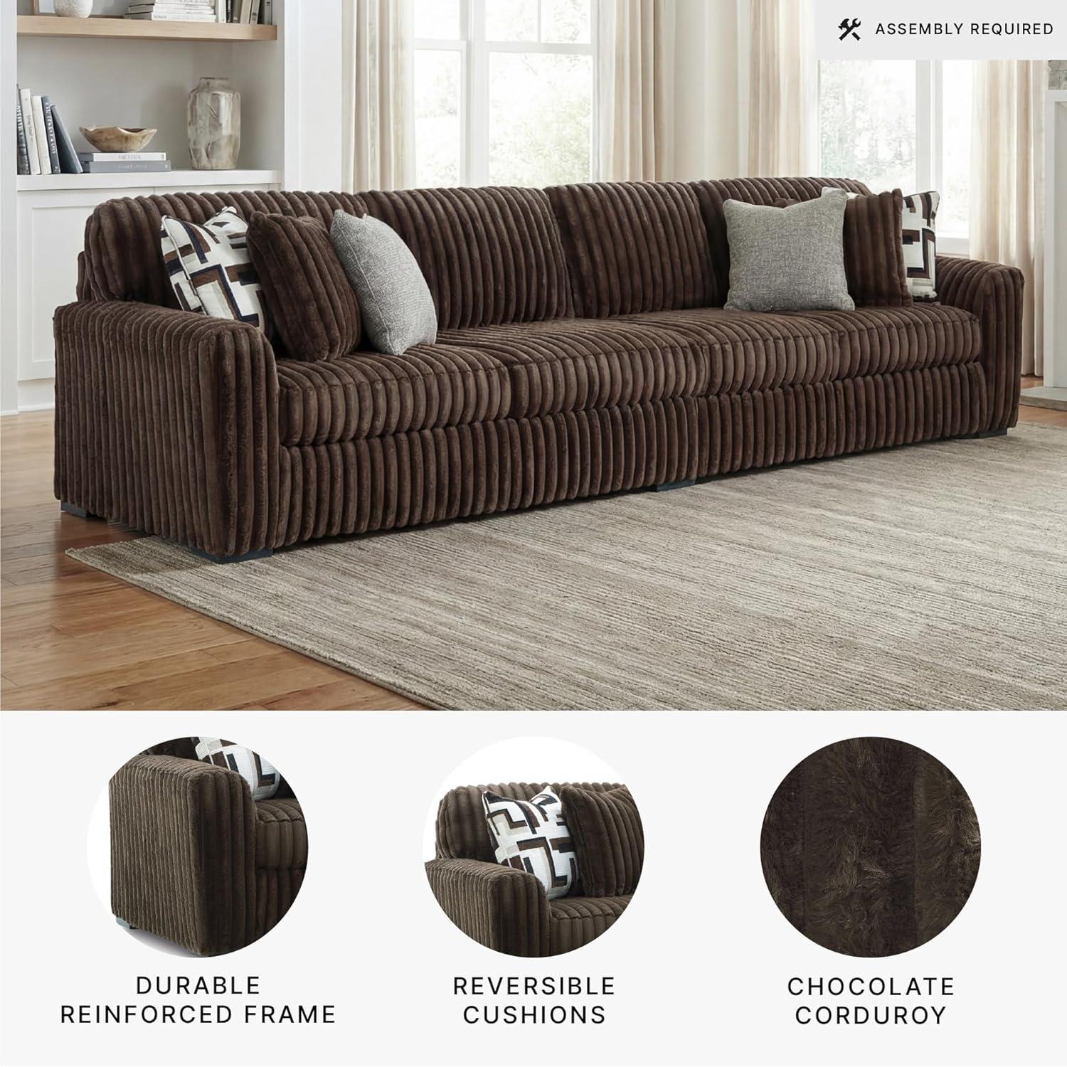 imageSignature Design by Ashley MidnightMadness Contemporary Symmetrical 2Piece Sectional with Reversible Seat Cushion Dark BrownBrown