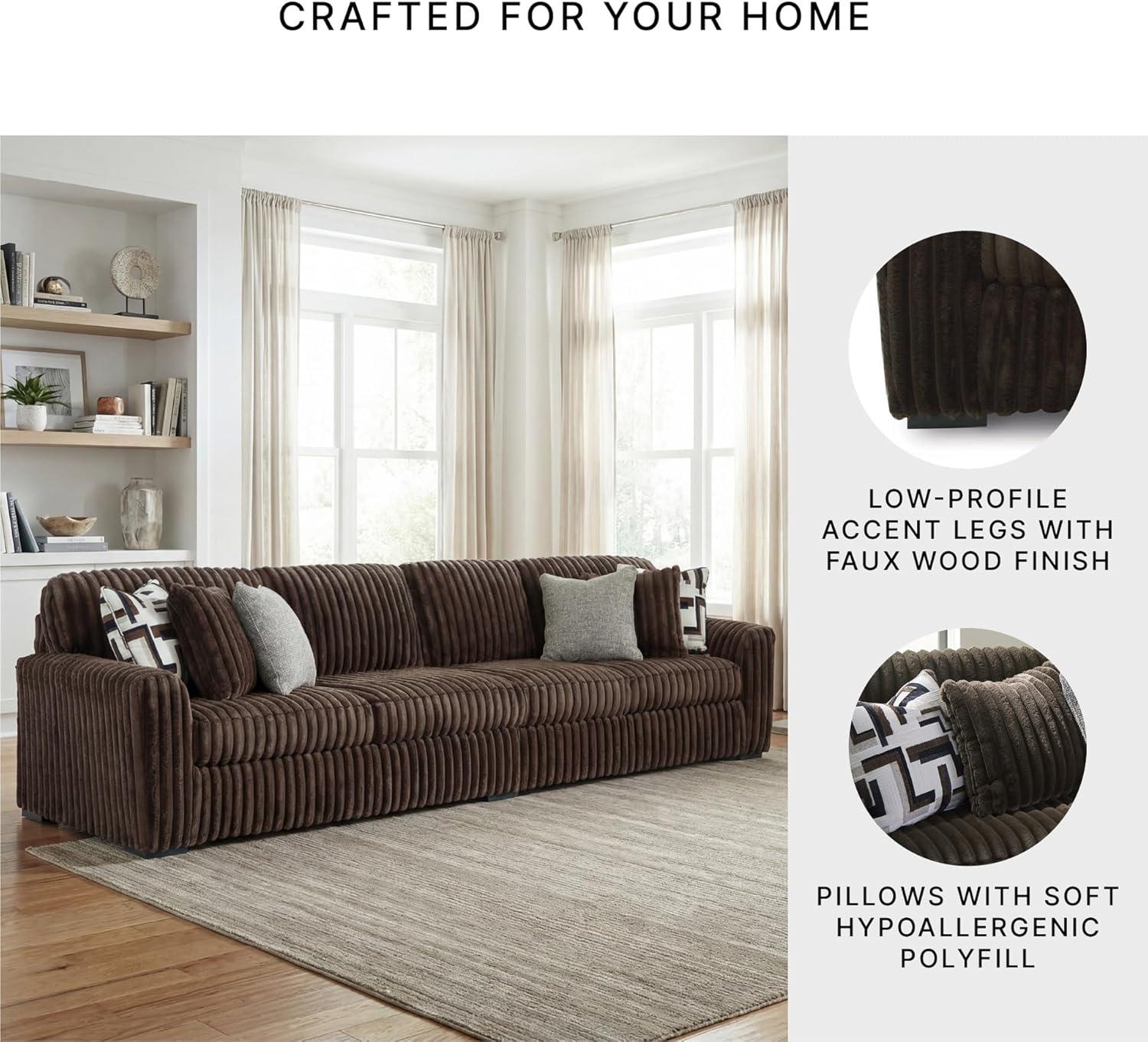 imageSignature Design by Ashley MidnightMadness Contemporary Symmetrical 2Piece Sectional with Reversible Seat Cushion Dark BrownBrown