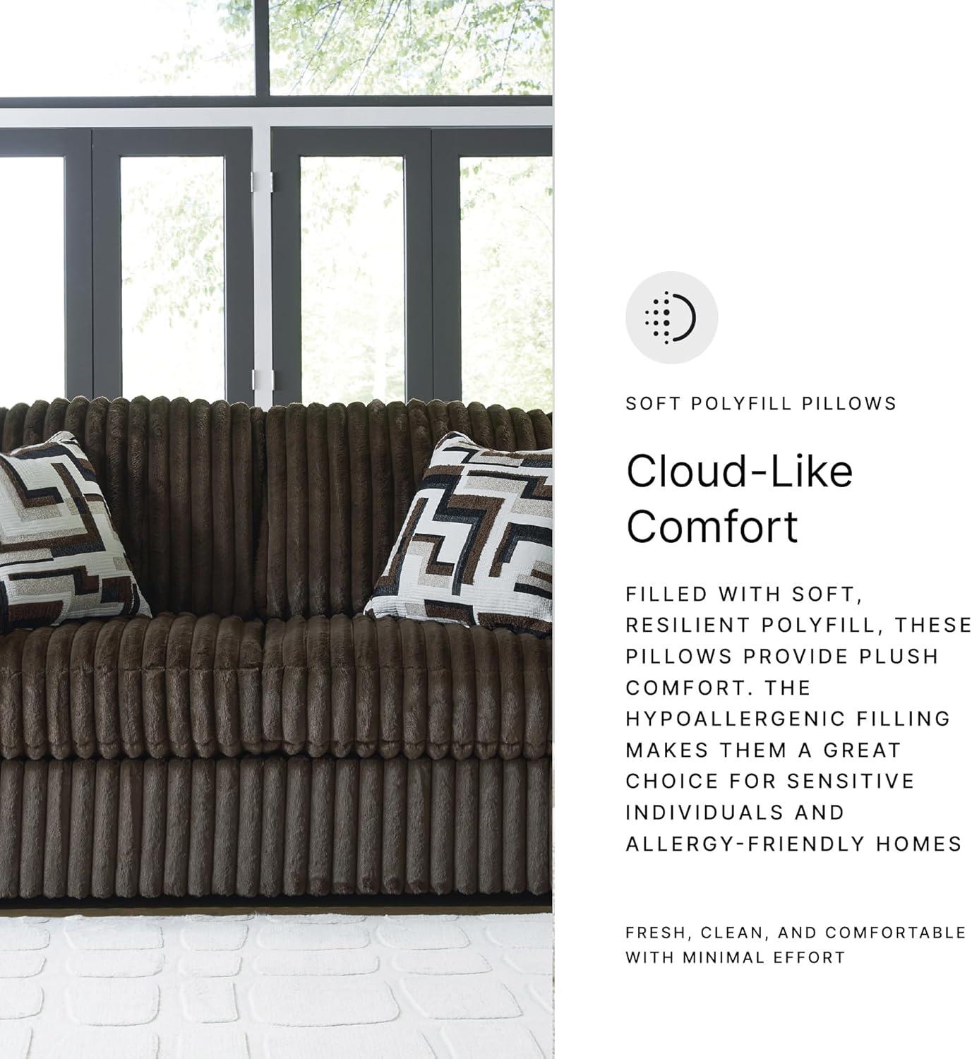 imageSignature Design by Ashley MidnightMadness Contemporary Symmetrical 2Piece Sectional with Reversible Seat Cushion Dark BrownBrown