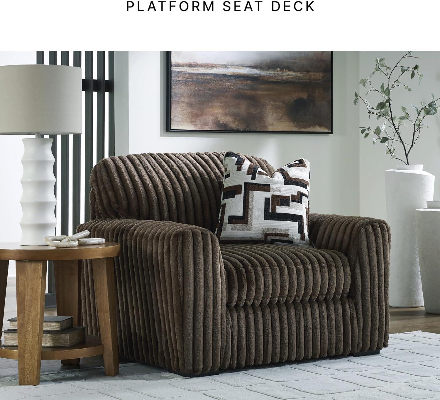 imageSignature Design by Ashley MidnightMadness Contemporary Symmetrical 2Piece Sectional with Reversible Seat Cushion Dark BrownBrown