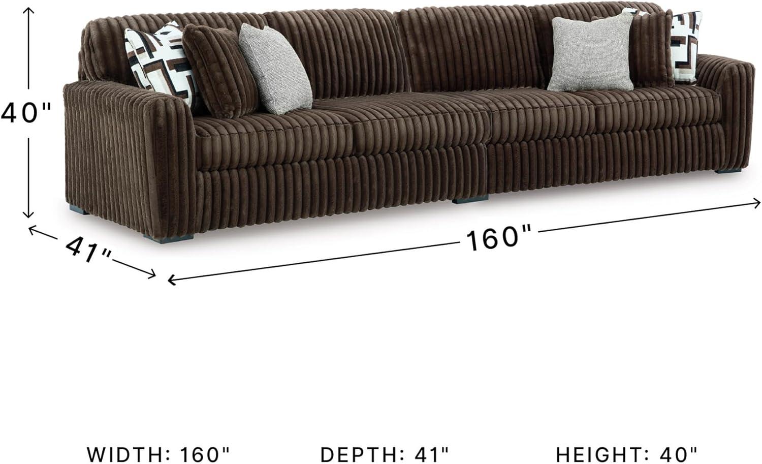 imageSignature Design by Ashley MidnightMadness Contemporary Symmetrical 2Piece Sectional with Reversible Seat Cushion Dark BrownBrown