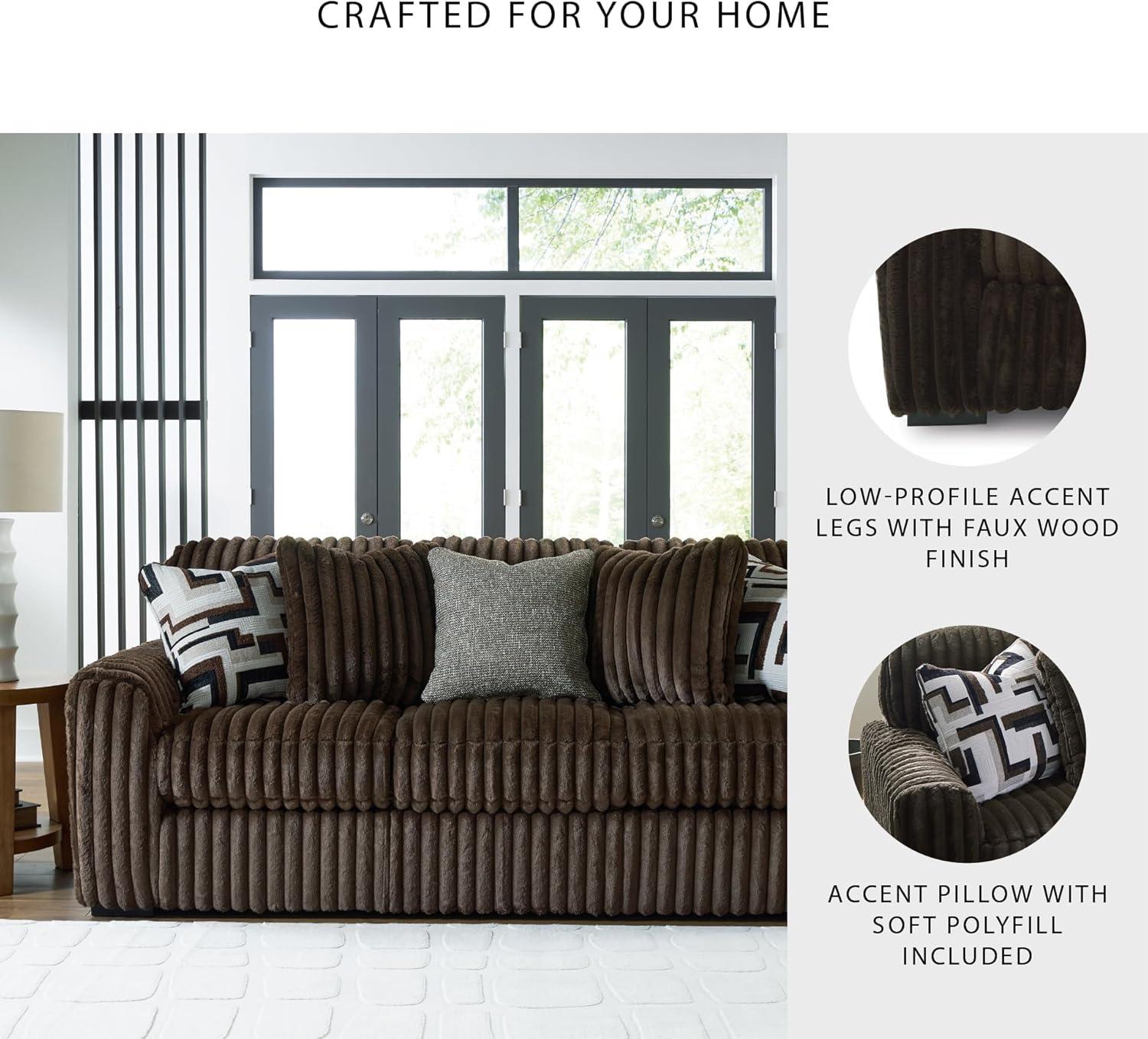 imageSignature Design by Ashley MidnightMadness Contemporary Symmetrical 2Piece Sectional with Reversible Seat Cushion Dark BrownBrown