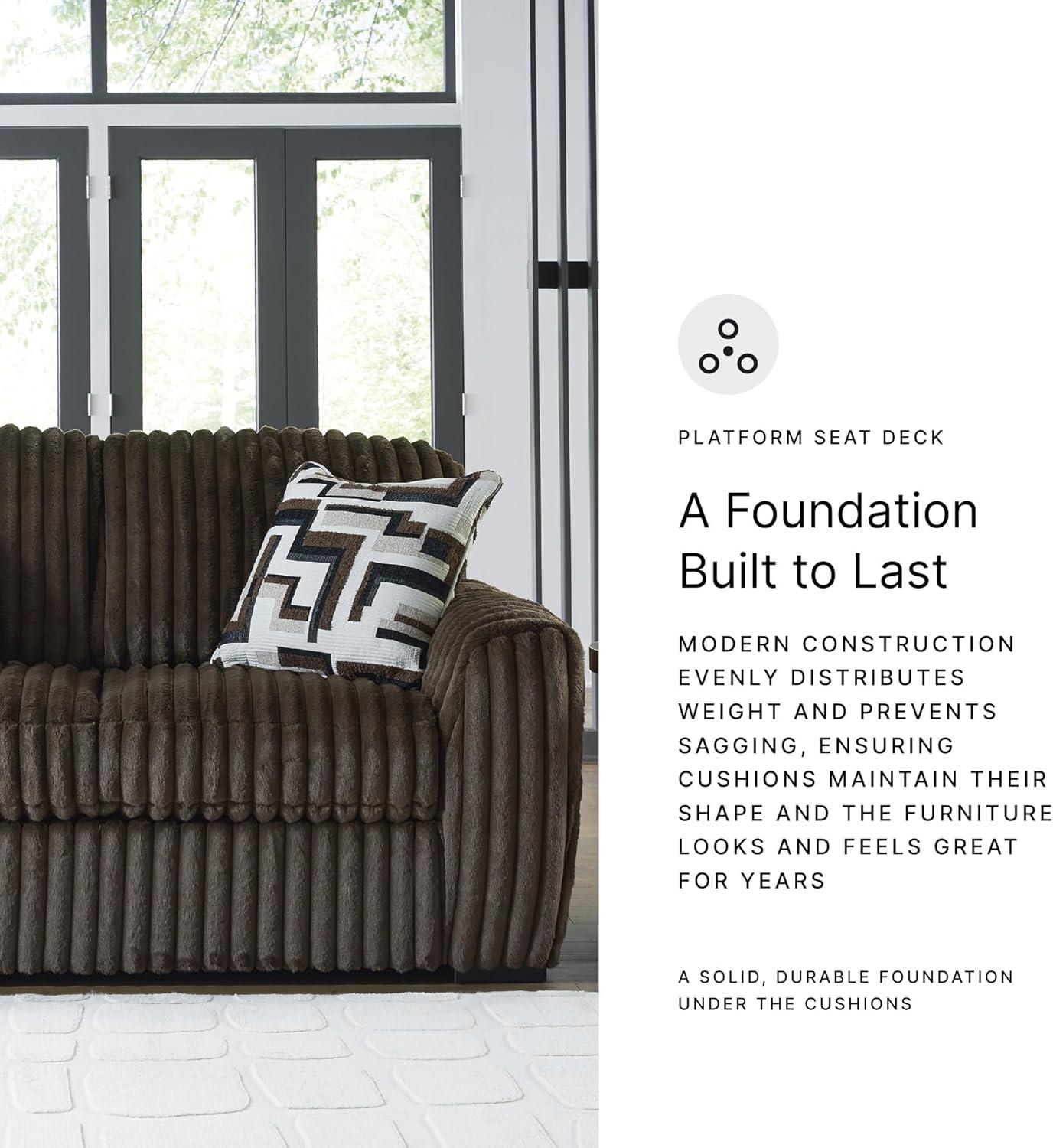 imageSignature Design by Ashley MidnightMadness Contemporary Symmetrical 2Piece Sectional with Reversible Seat Cushion Dark BrownBrown