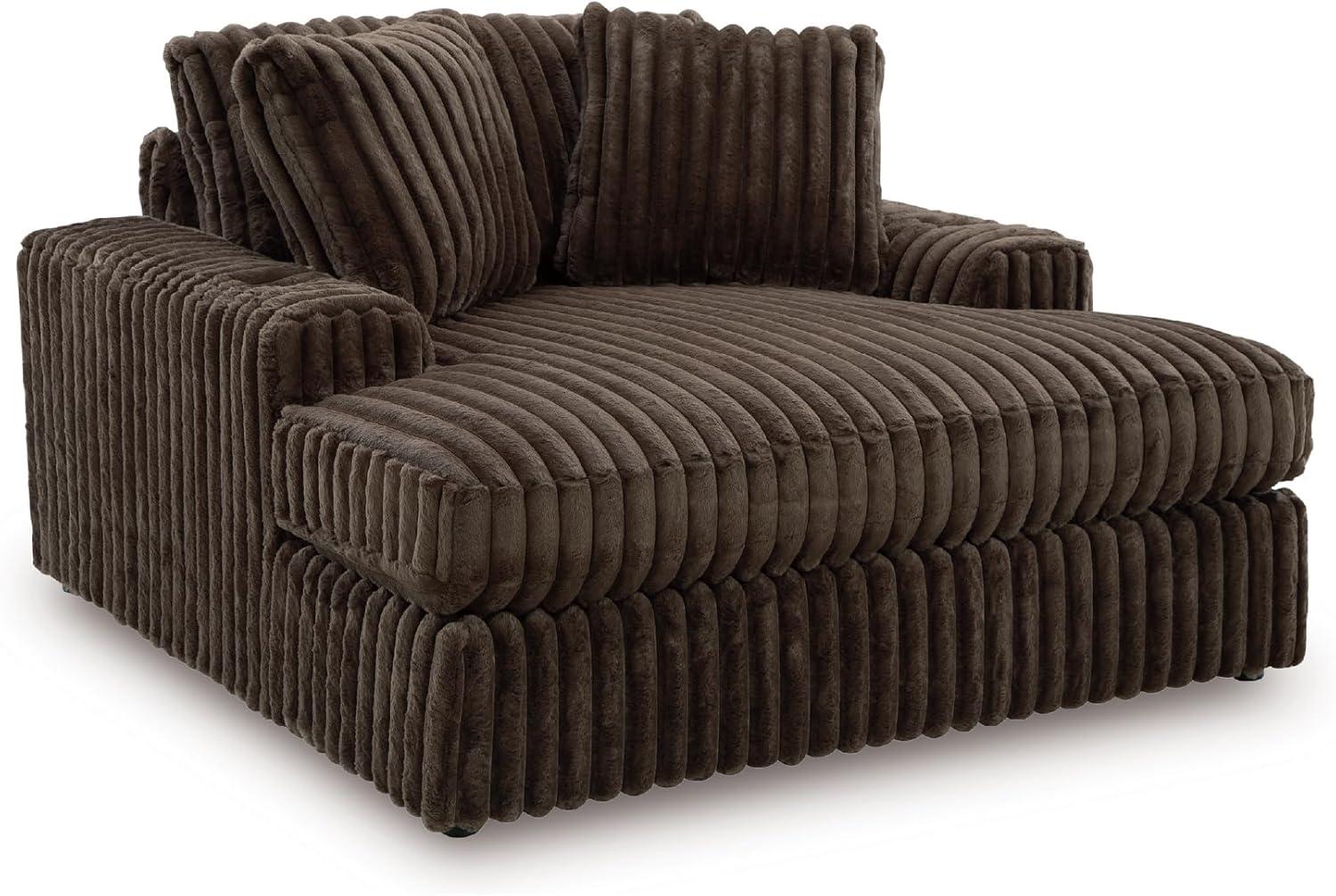 imageSignature Design by Ashley MidnightMadness Contemporary Symmetrical 2Piece Sectional with Reversible Seat Cushion Dark BrownBrown