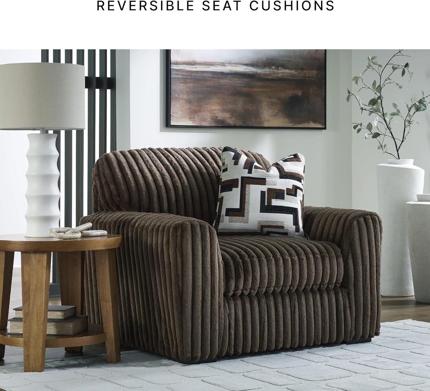 imageSignature Design by Ashley MidnightMadness Contemporary Symmetrical 2Piece Sectional with Reversible Seat Cushion Dark BrownBrown