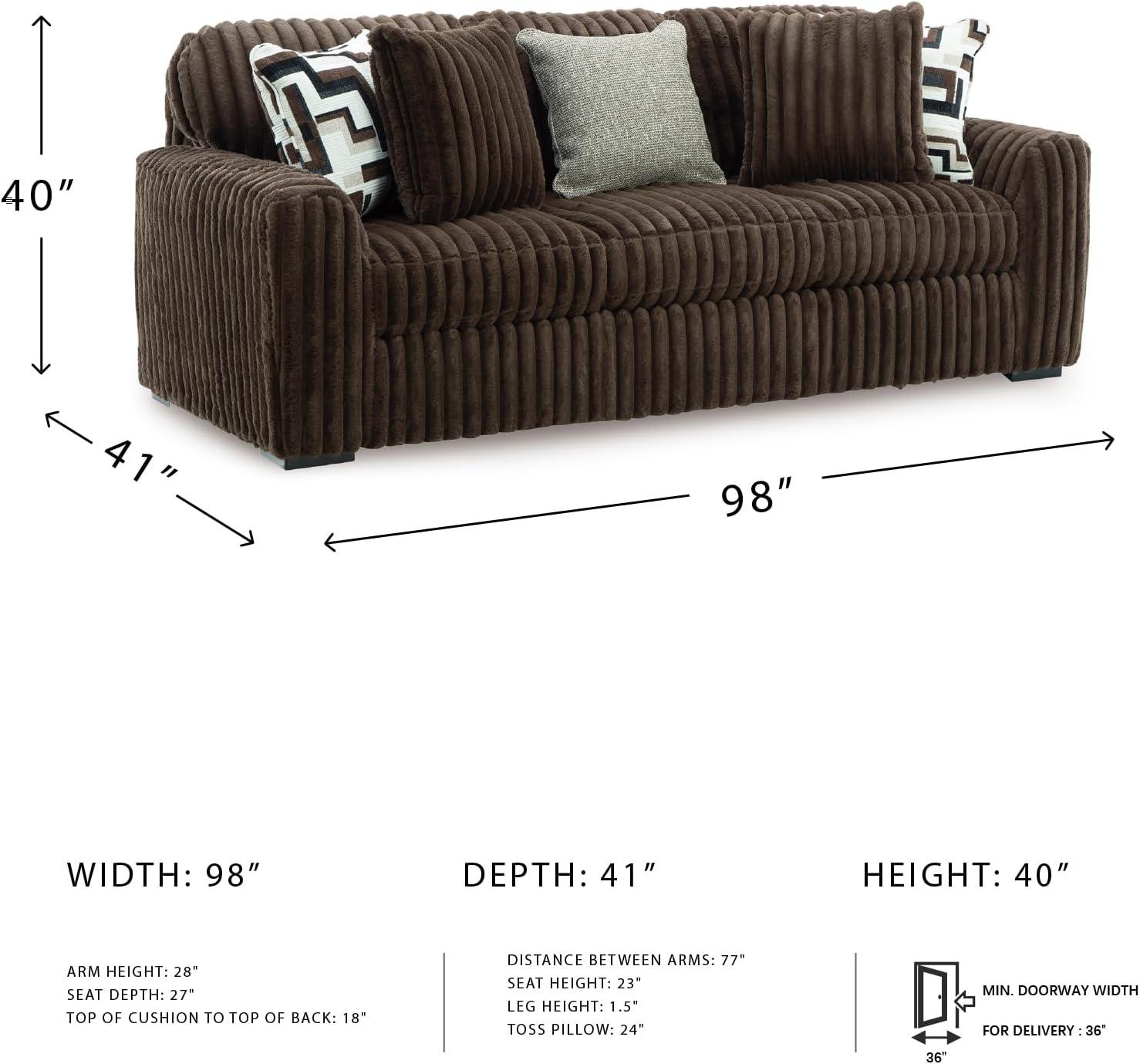imageSignature Design by Ashley MidnightMadness Contemporary Symmetrical 2Piece Sectional with Reversible Seat Cushion Dark BrownBrown