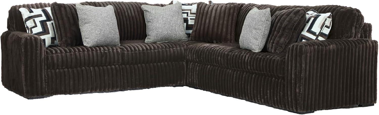imageSignature Design by Ashley MidnightMadness Contemporary Symmetrical 2Piece Sectional with Reversible Seat Cushion Dark BrownBrown