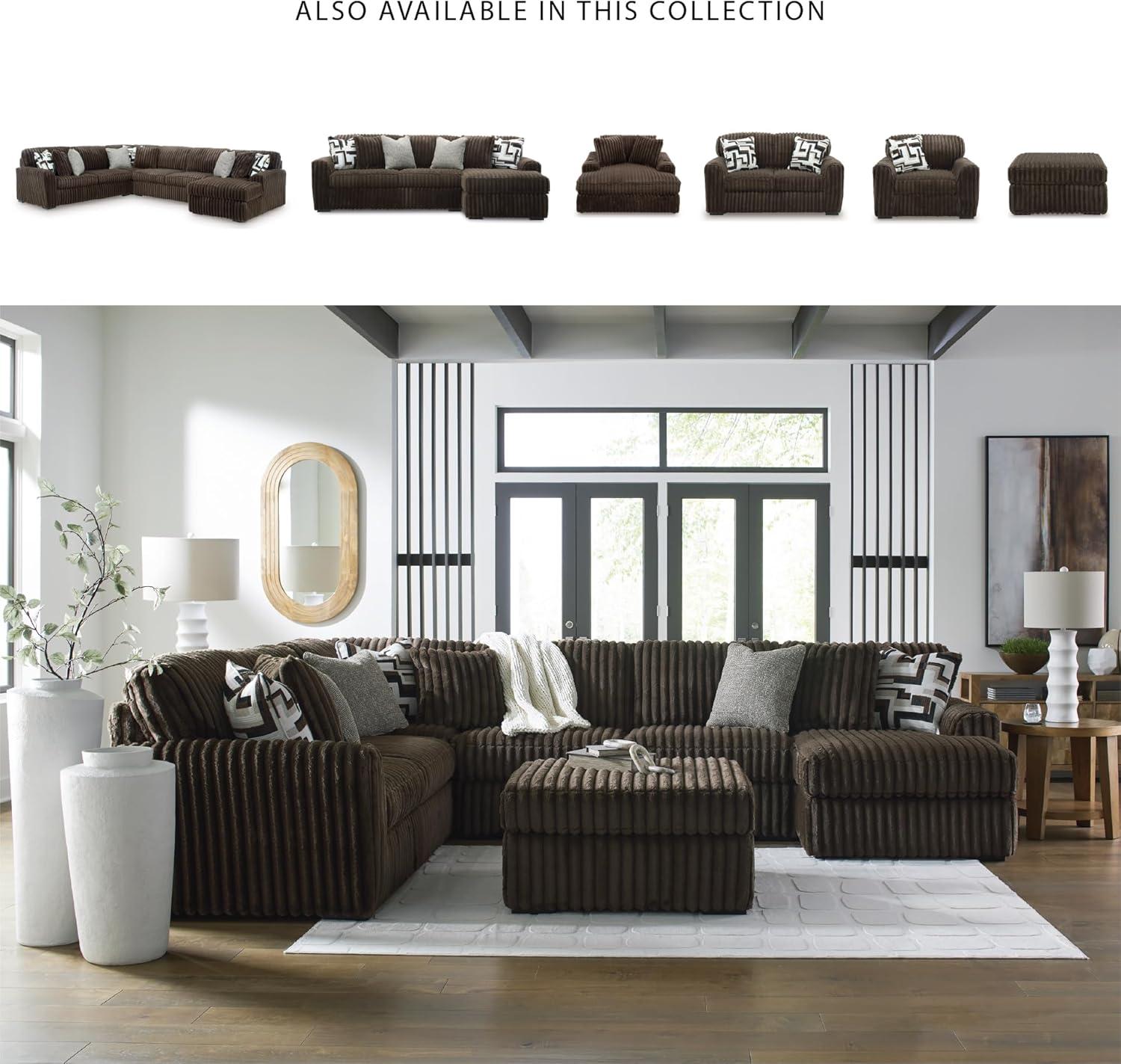 imageSignature Design by Ashley MidnightMadness Contemporary Symmetrical 2Piece Sectional with Reversible Seat Cushion Dark BrownBrown