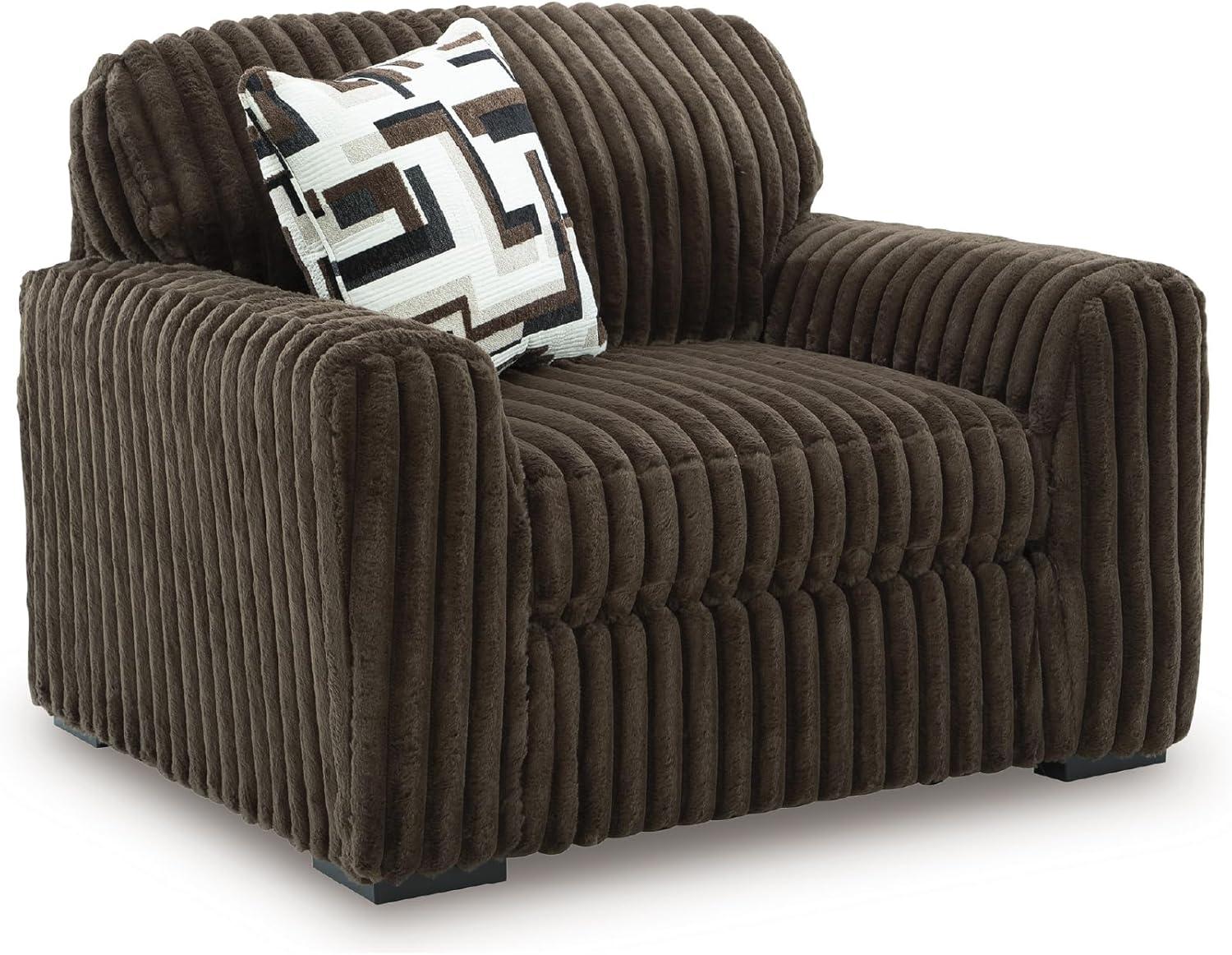 imageSignature Design by Ashley MidnightMadness Contemporary Symmetrical 2Piece Sectional with Reversible Seat Cushion Dark BrownBrown