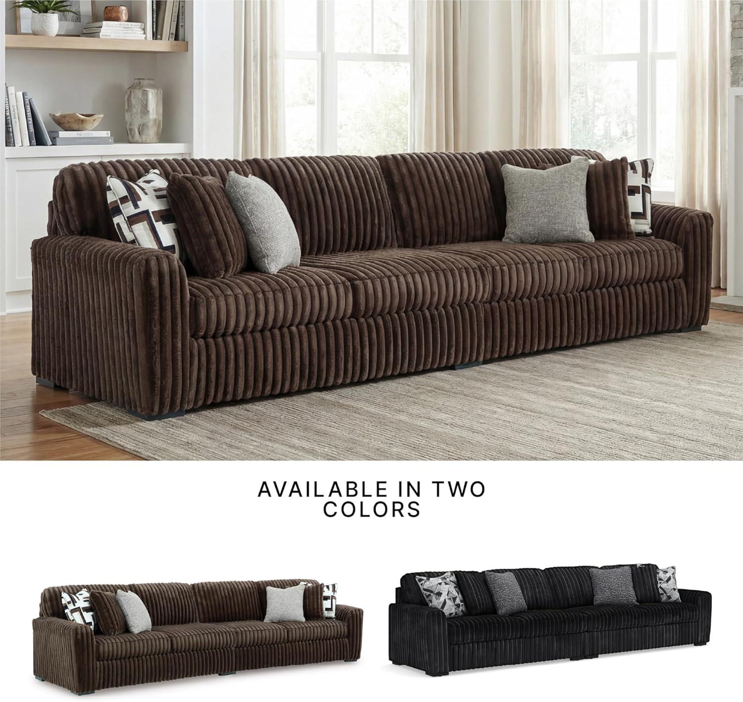 imageSignature Design by Ashley MidnightMadness Contemporary Symmetrical 2Piece Sectional with Reversible Seat Cushion Dark BrownBrown