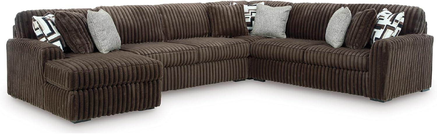 imageSignature Design by Ashley MidnightMadness Contemporary Symmetrical 2Piece Sectional with Reversible Seat Cushion Dark BrownBrown