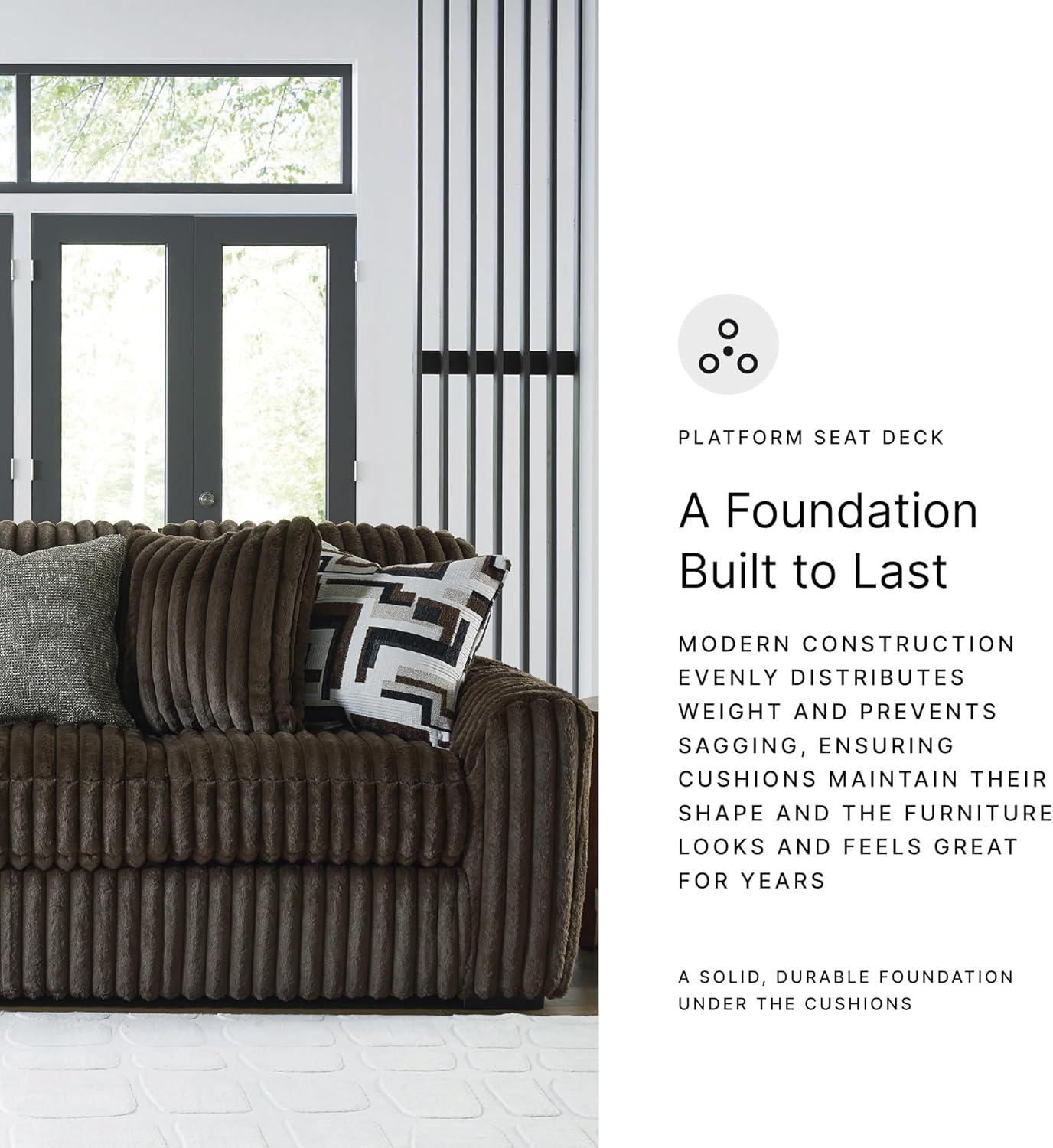 imageSignature Design by Ashley MidnightMadness Contemporary Symmetrical 2Piece Sectional with Reversible Seat Cushion Dark BrownBrown