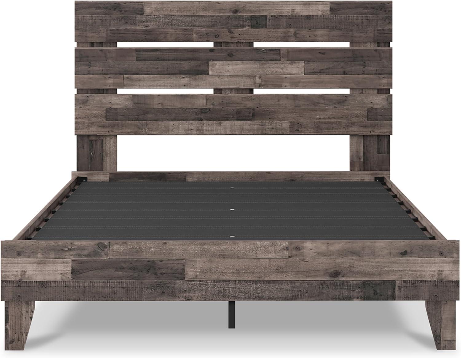 imageSignature Design by Ashley Neilsville Casual Queen Panel Platform Bed Foundation or Box Spring Not Needed GrayMulti Gray