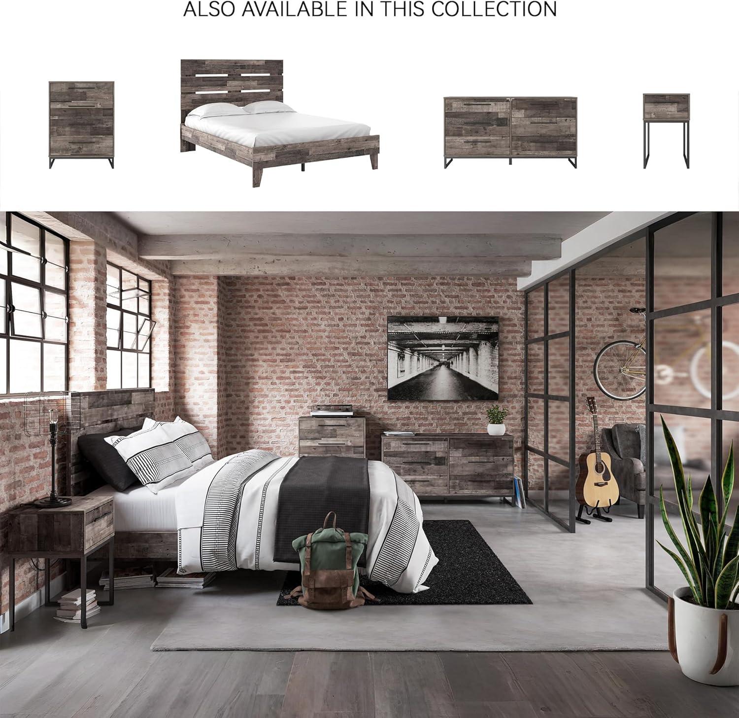 imageSignature Design by Ashley Neilsville Casual Queen Panel Platform Bed Foundation or Box Spring Not Needed GrayMulti Gray