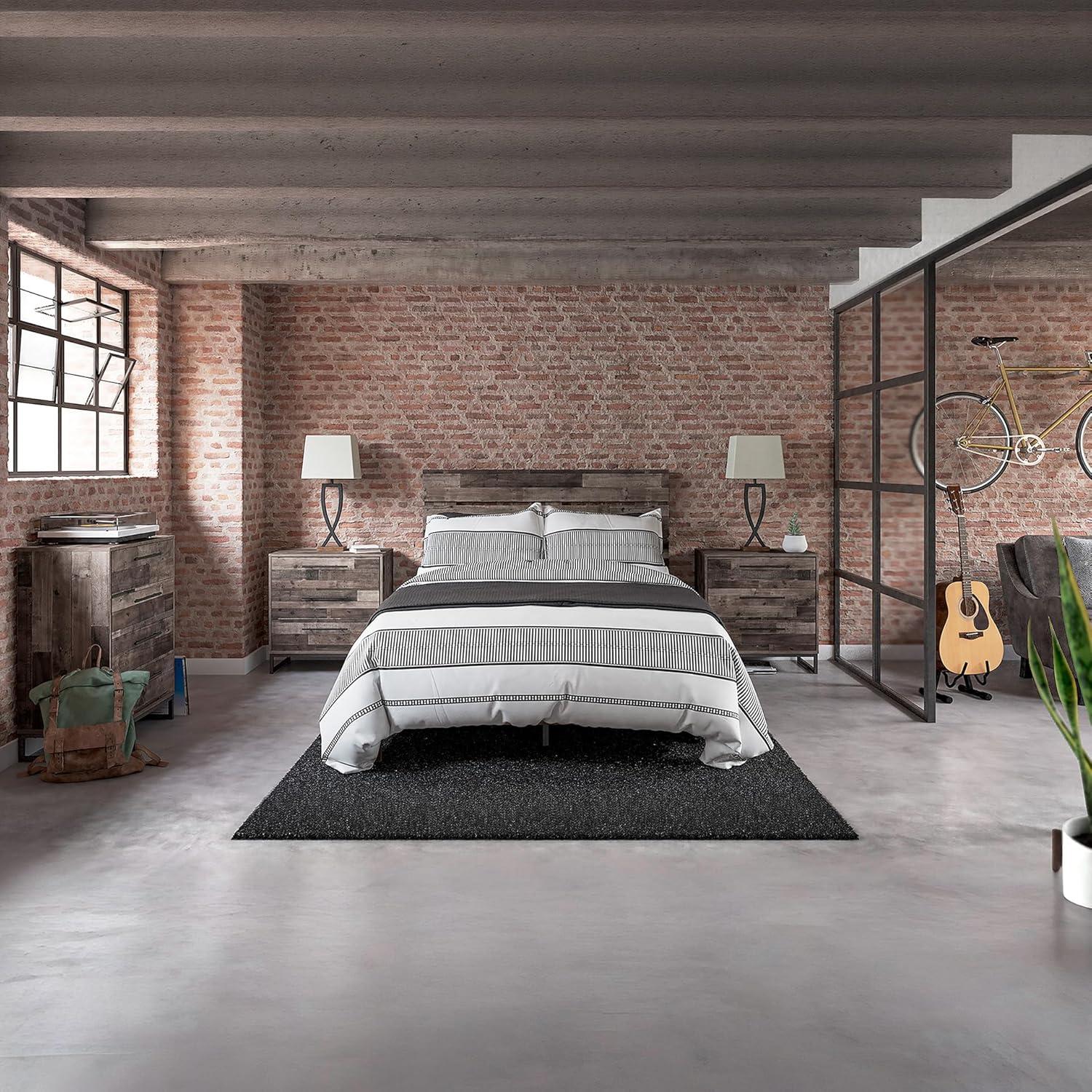 imageSignature Design by Ashley Neilsville Casual Queen Panel Platform Bed Foundation or Box Spring Not Needed GrayMulti Gray